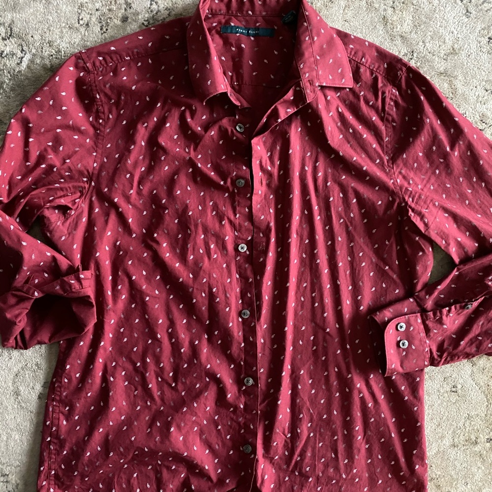 Red patterned perry Ellis dress shirt